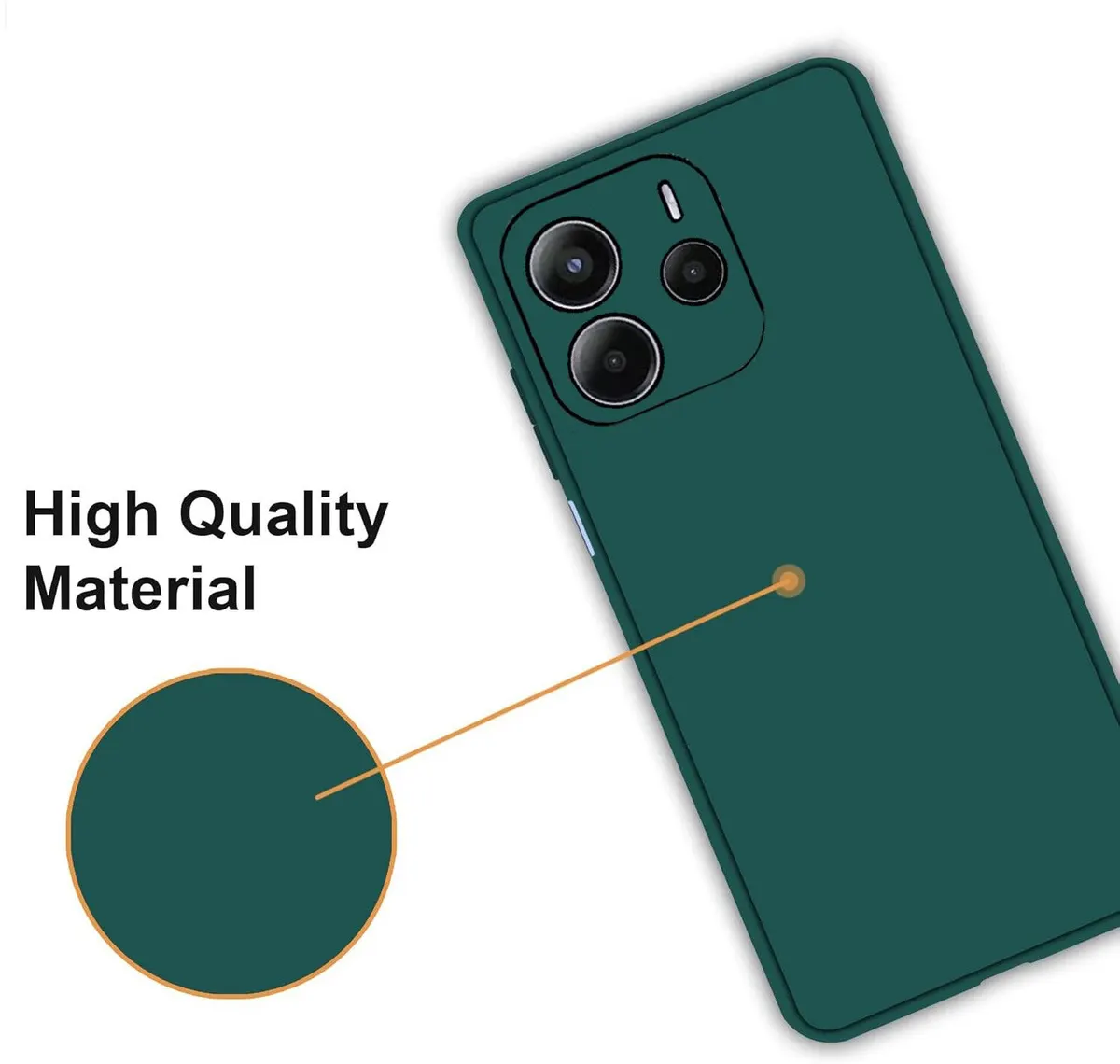 Micvir Back Cover for Redmi Note 14 5G (Green, Dual Protection, Silicon, Pack of: 1) — image 3 of 5