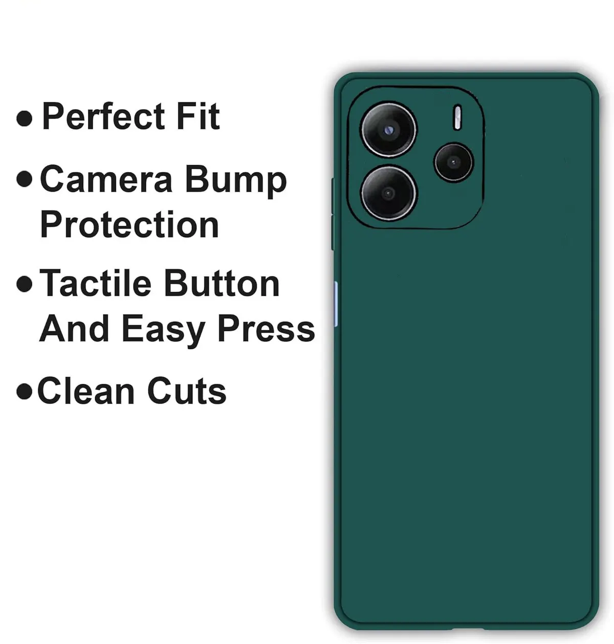 Micvir Back Cover for Redmi Note 14 5G (Green, Dual Protection, Silicon, Pack of: 1) — image 4 of 5