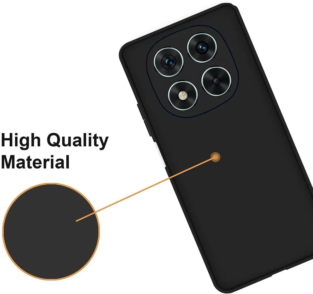 Micvir Back Cover for REDMI Note 14 Pro+ 5G (Black, Dual Protection, Silicon, Pack of: 1) — image 3 of 5