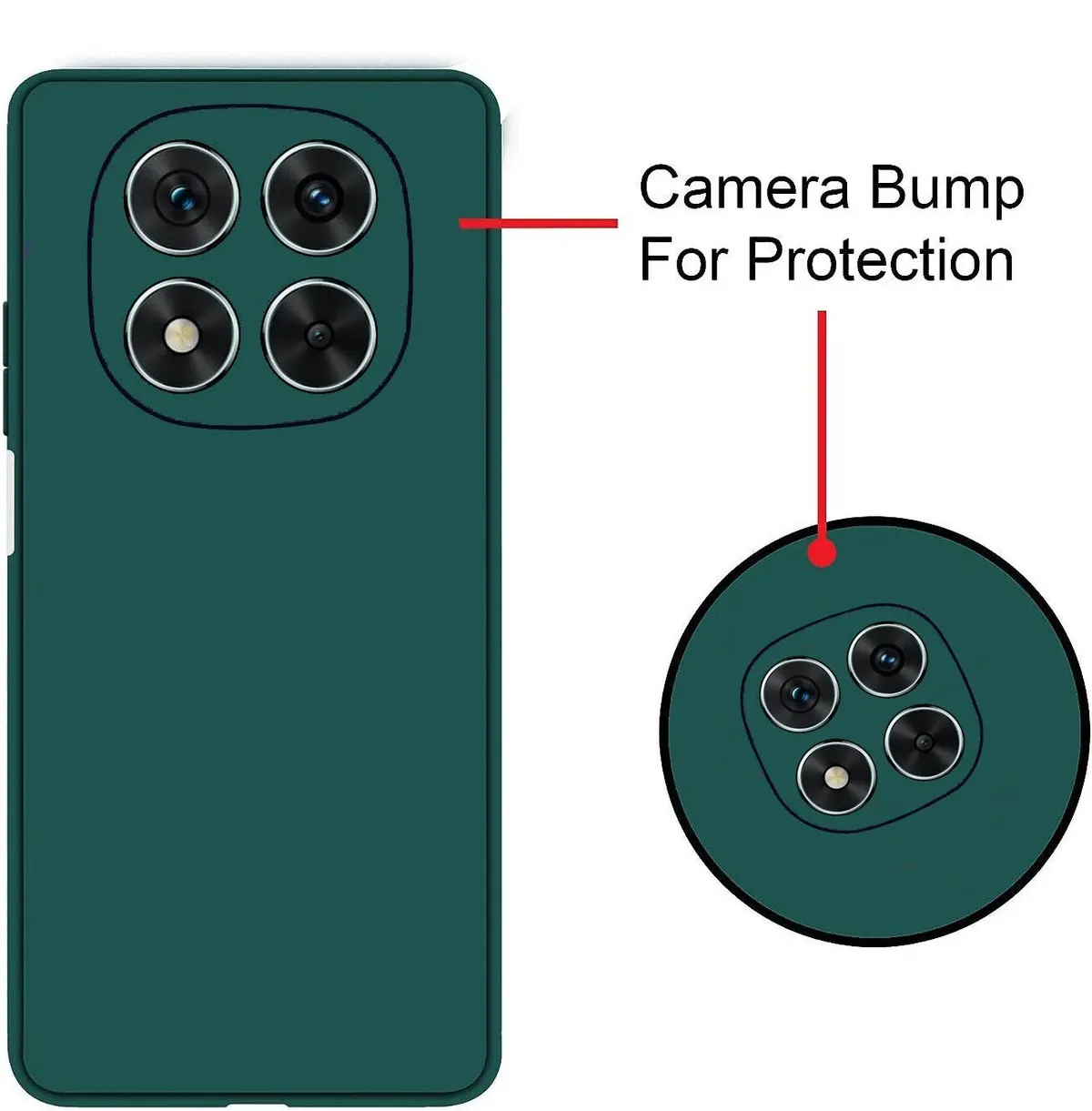 Micvir Back Cover for REDMI Note 14 Pro+ 5G (Green, Dual Protection, Silicon, Pack of: 1) — image 2 of 5