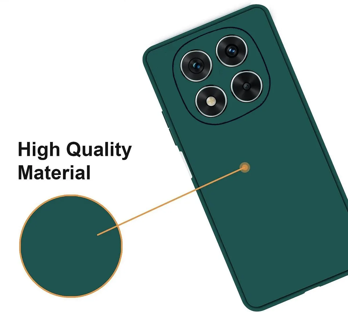 Micvir Back Cover for REDMI Note 14 Pro+ 5G (Green, Dual Protection, Silicon, Pack of: 1) — image 3 of 5