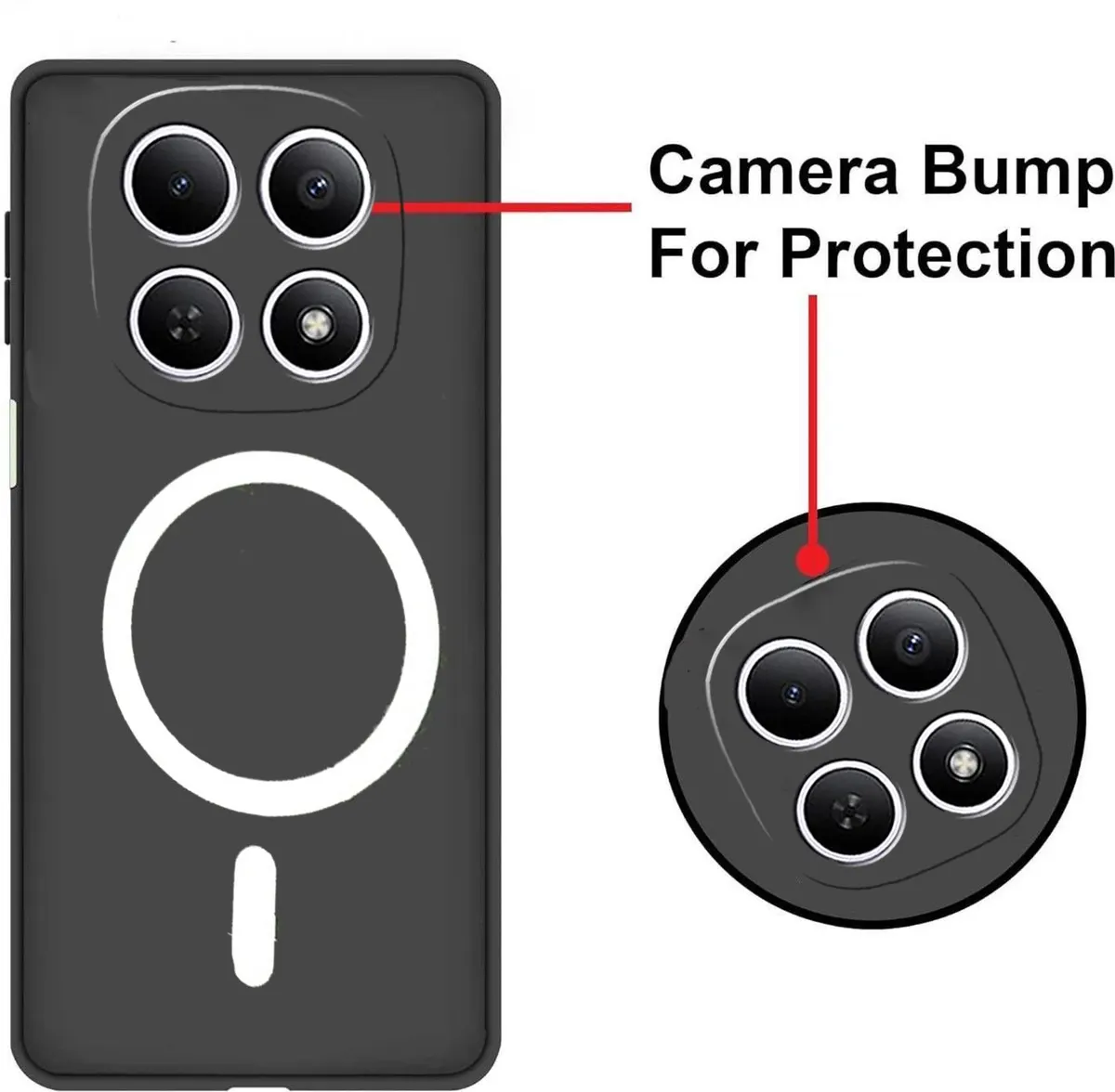 Xolia Back Cover for Redmi Note 15 5G (Black, Dual Protection, Silicon, Pack of: 1) — image 3 of 5