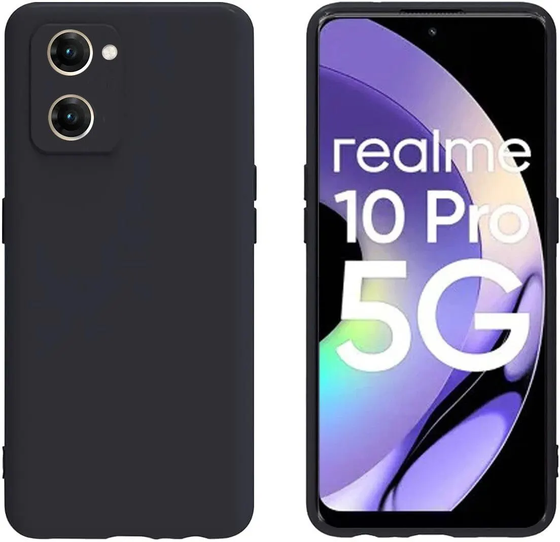 Micvir Back Cover for Realme 10 Pro 5G (Black, Dual Protection, Silicon, Pack of: 1) — image 2 of 5