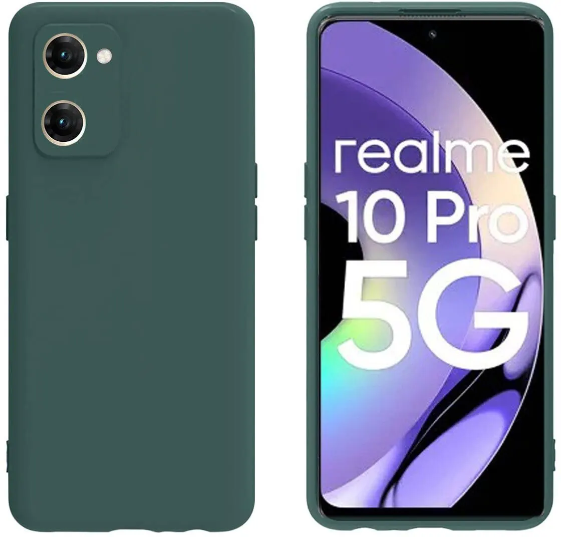 Micvir Back Cover for Realme 10 (Green, Dual Protection, Silicon, Pack of: 1) — image 2 of 5