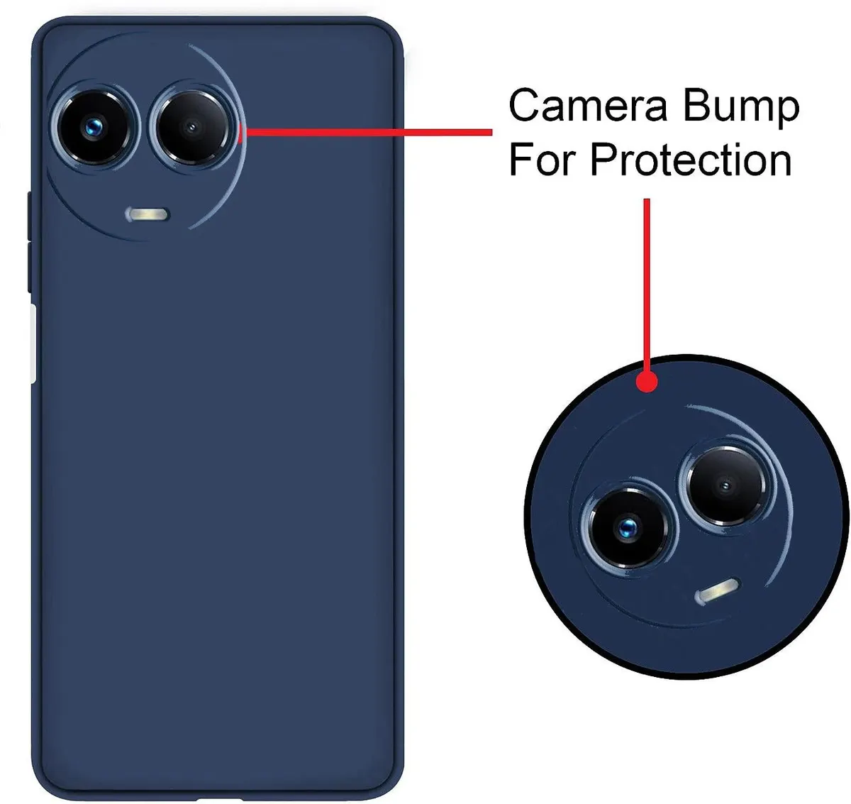 Micvir Back Cover for Realme 11X 5G (Blue, Dual Protection, Silicon, Pack of: 1) — image 3 of 5