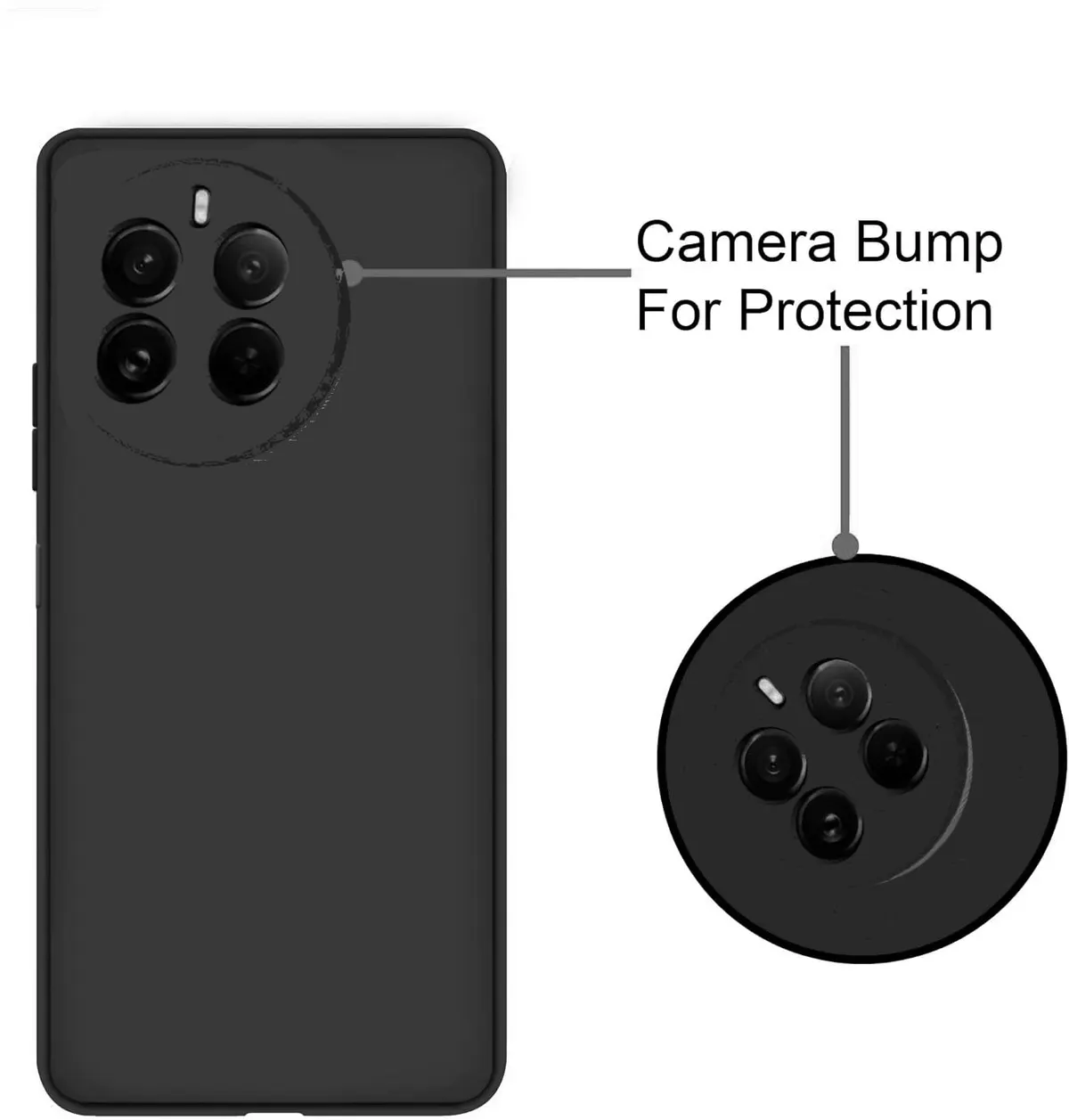 Micvir Back Cover for Realme 12 Pro 5G (Black, Dual Protection, Silicon, Pack of: 1) — image 2 of 5