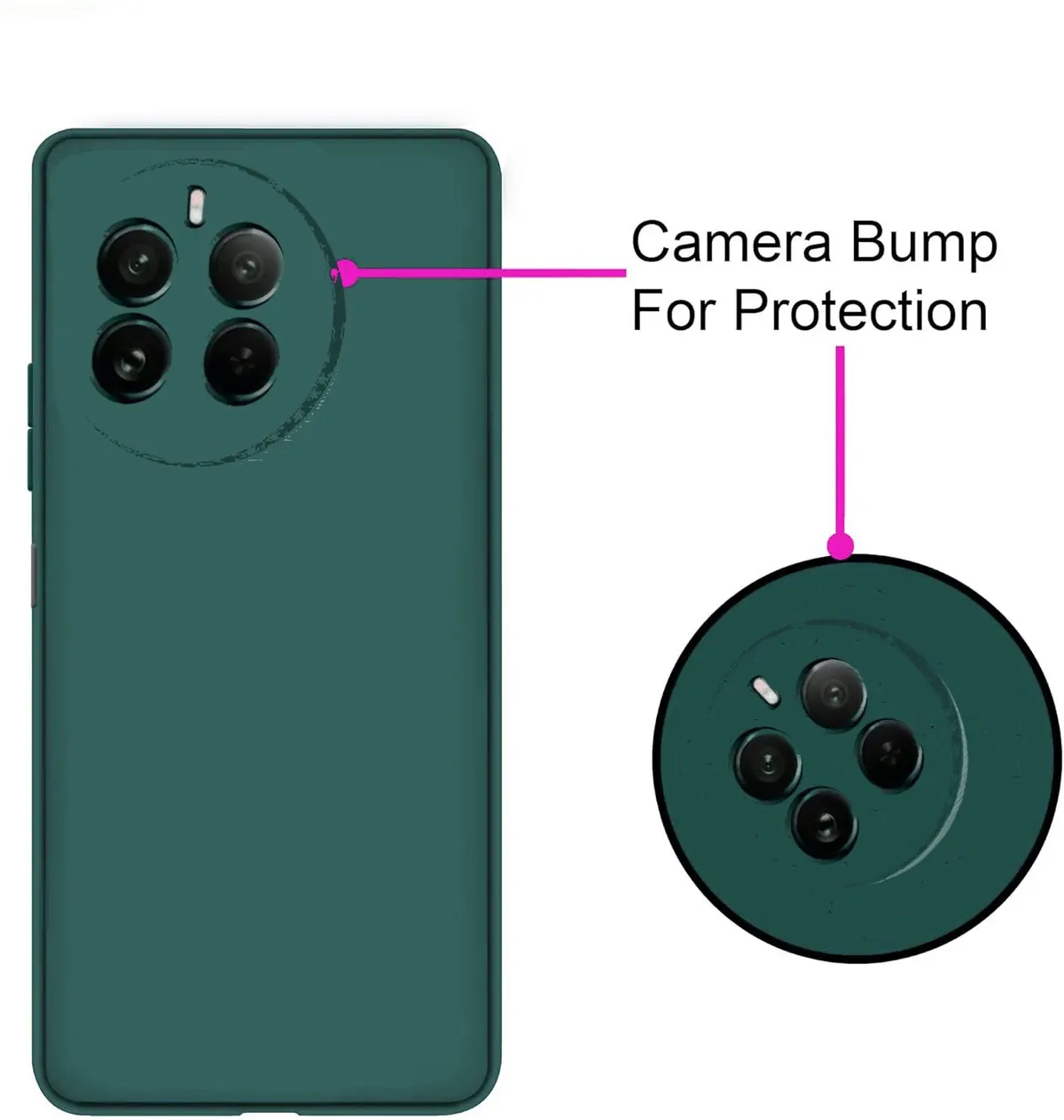 Micvir Back Cover for Realme 12 Pro 5G (Green, Dual Protection, Silicon, Pack of: 1) — image 2 of 5