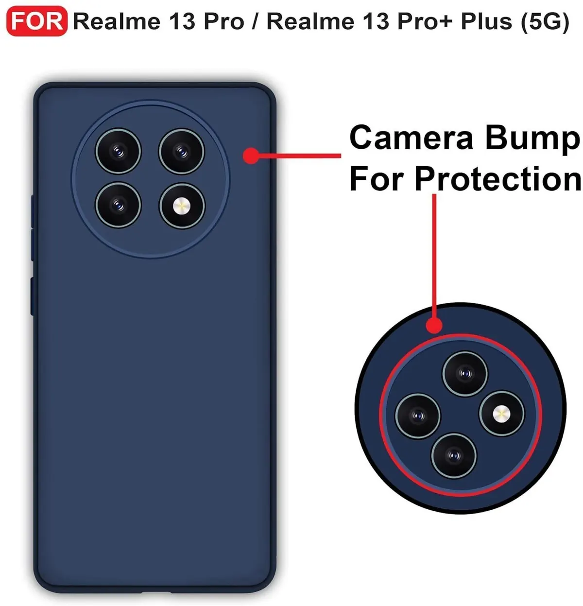 Micvir Back Cover for Realme 13 Plus 5G (Blue, Dual Protection, Silicon, Pack of: 1) — image 2 of 5