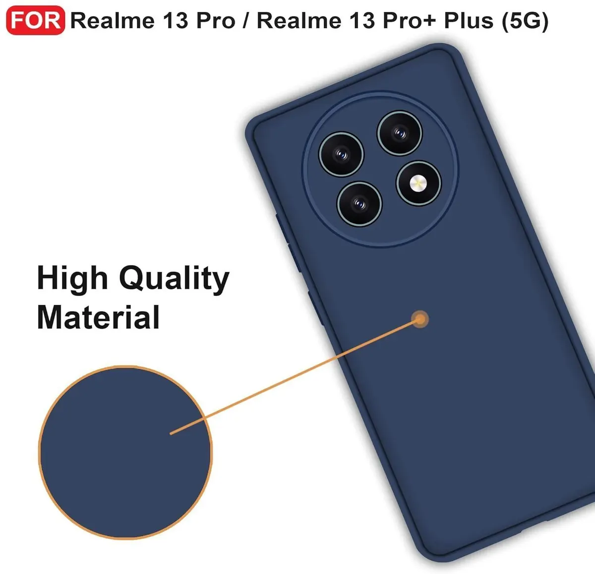 Micvir Back Cover for Realme 13 Plus 5G (Blue, Dual Protection, Silicon, Pack of: 1) — image 3 of 5