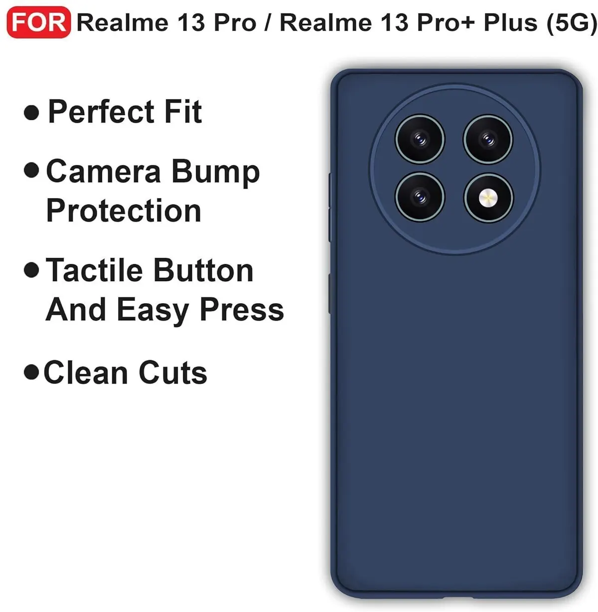 Micvir Back Cover for Realme 13 Plus 5G (Blue, Dual Protection, Silicon, Pack of: 1) — image 4 of 5