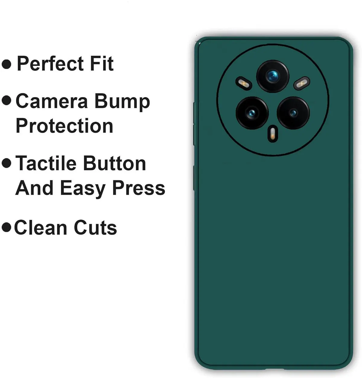Micvir Back Cover for realme 14 Pro 5G (Green, Dual Protection, Silicon, Pack of: 1) — image 4 of 5