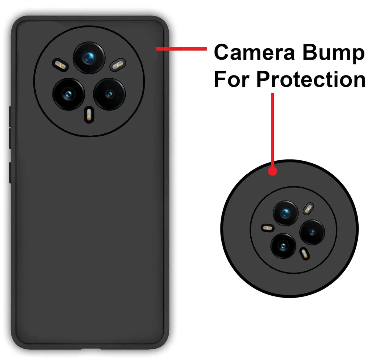 Micvir Back Cover for Realme 14 Pro+ Plus 5G (Black, Dual Protection, Silicon, Pack of: 1) — image 3 of 5
