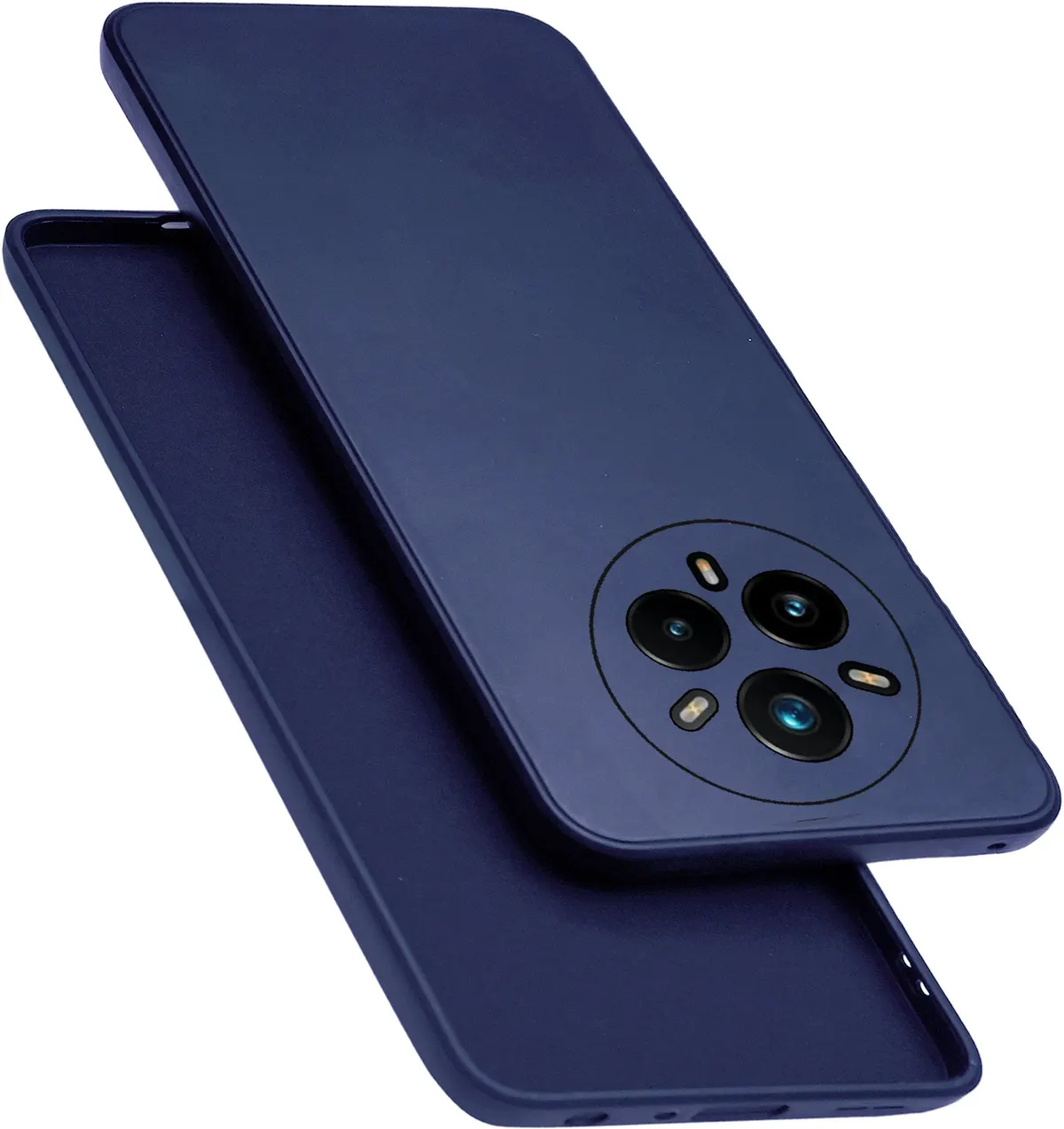 Micvir Back Cover for Realme 14 Pro+ Plus 5G (Blue, Dual Protection, Silicon, Pack of: 1)