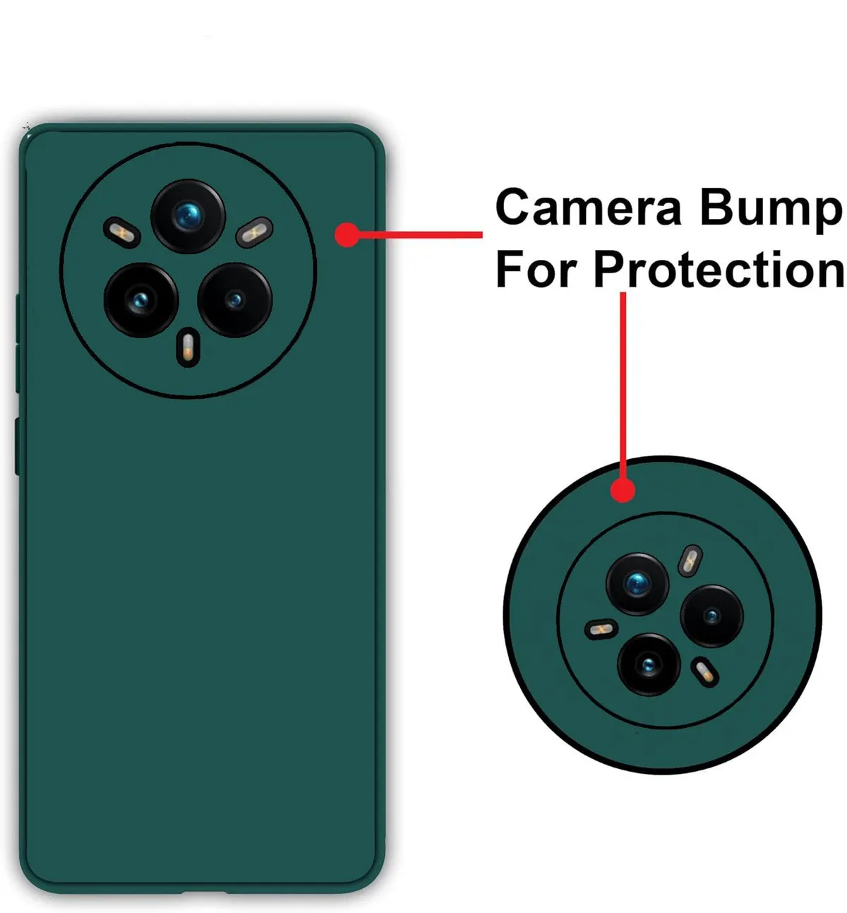 Micvir Back Cover for Realme 14 Pro+ Plus 5G (Green, Dual Protection, Silicon, Pack of: 1) — image 3 of 5