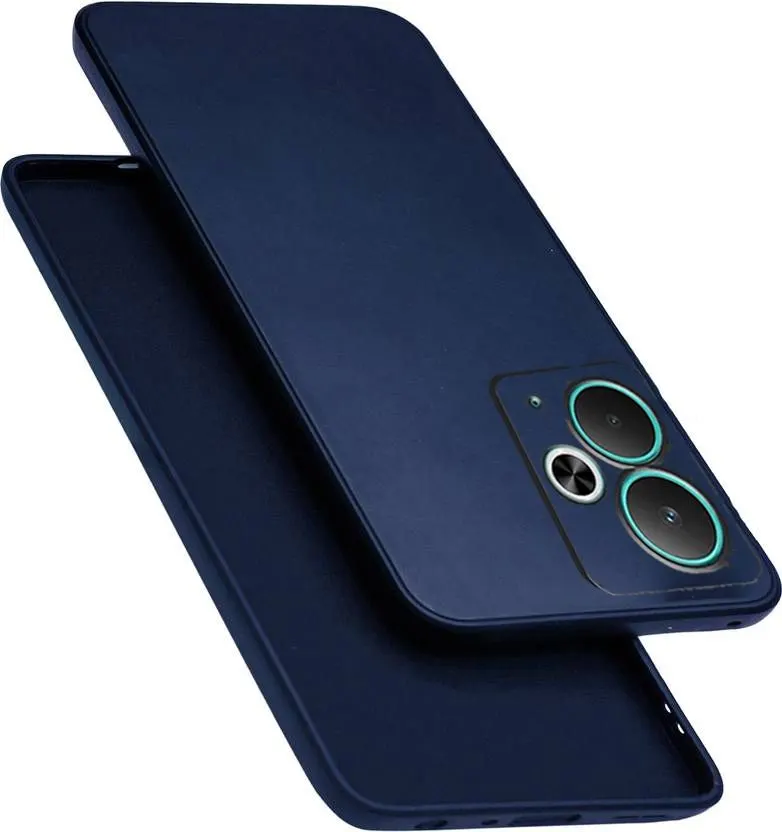 Micvir Back Cover for Realme 14T 5G (Blue, Dual Protection, Silicon, Pack of: 1)