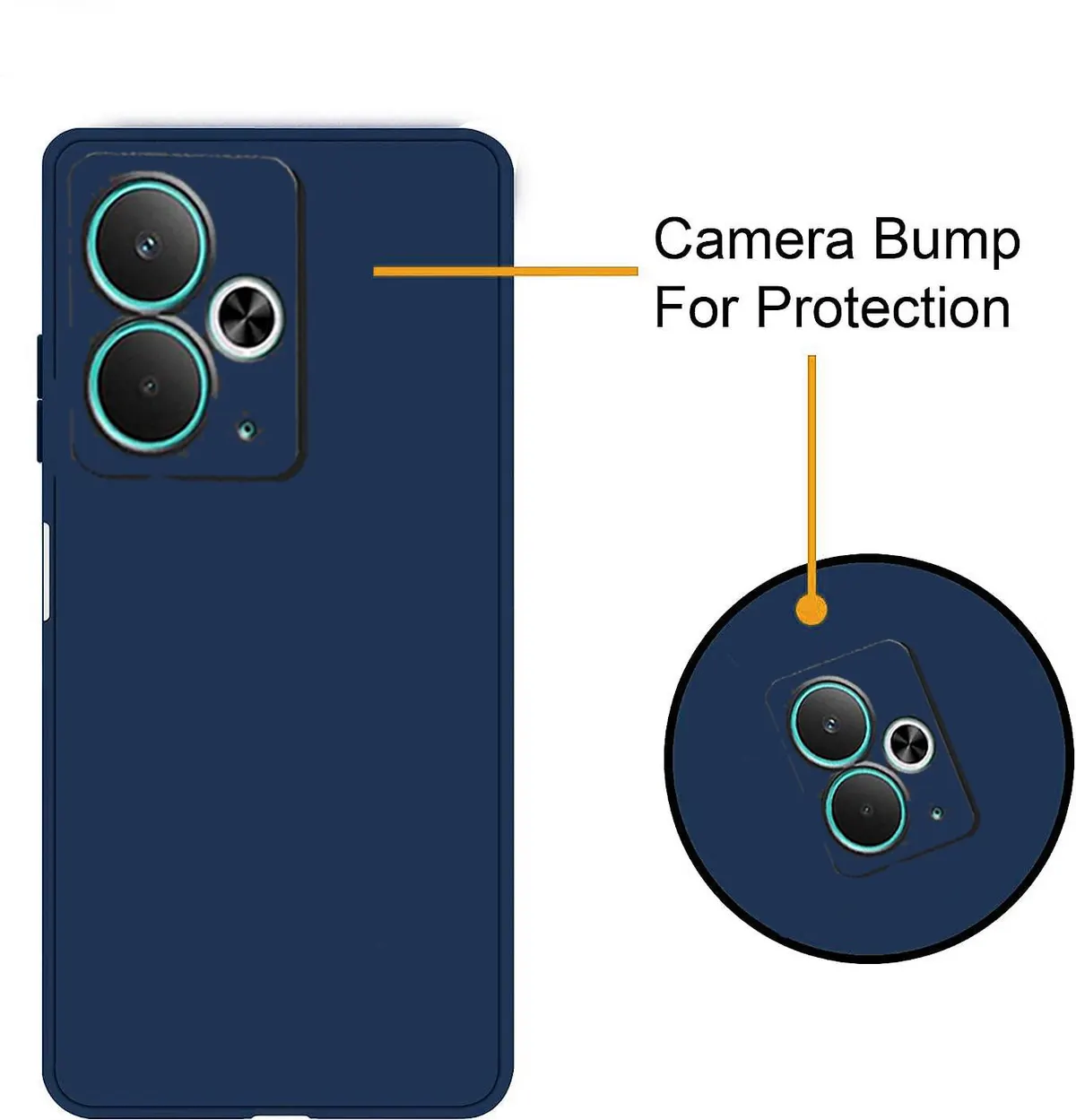 Micvir Back Cover for Realme 14T 5G (Blue, Dual Protection, Silicon, Pack of: 1) — image 3 of 5
