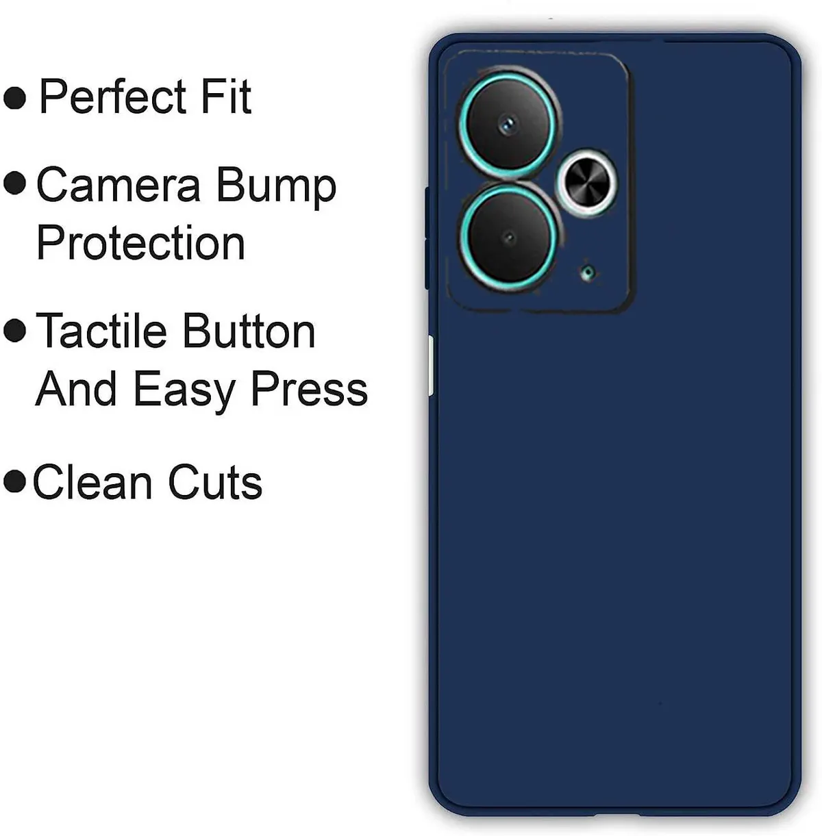 Micvir Back Cover for Realme 14T 5G (Blue, Dual Protection, Silicon, Pack of: 1) — image 4 of 5