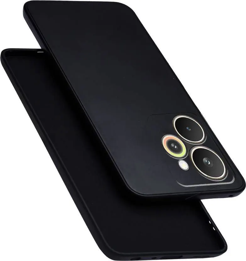 Micvir Back Cover for Realme 15T (Black, Dual Protection, Silicon, Pack of: 1)