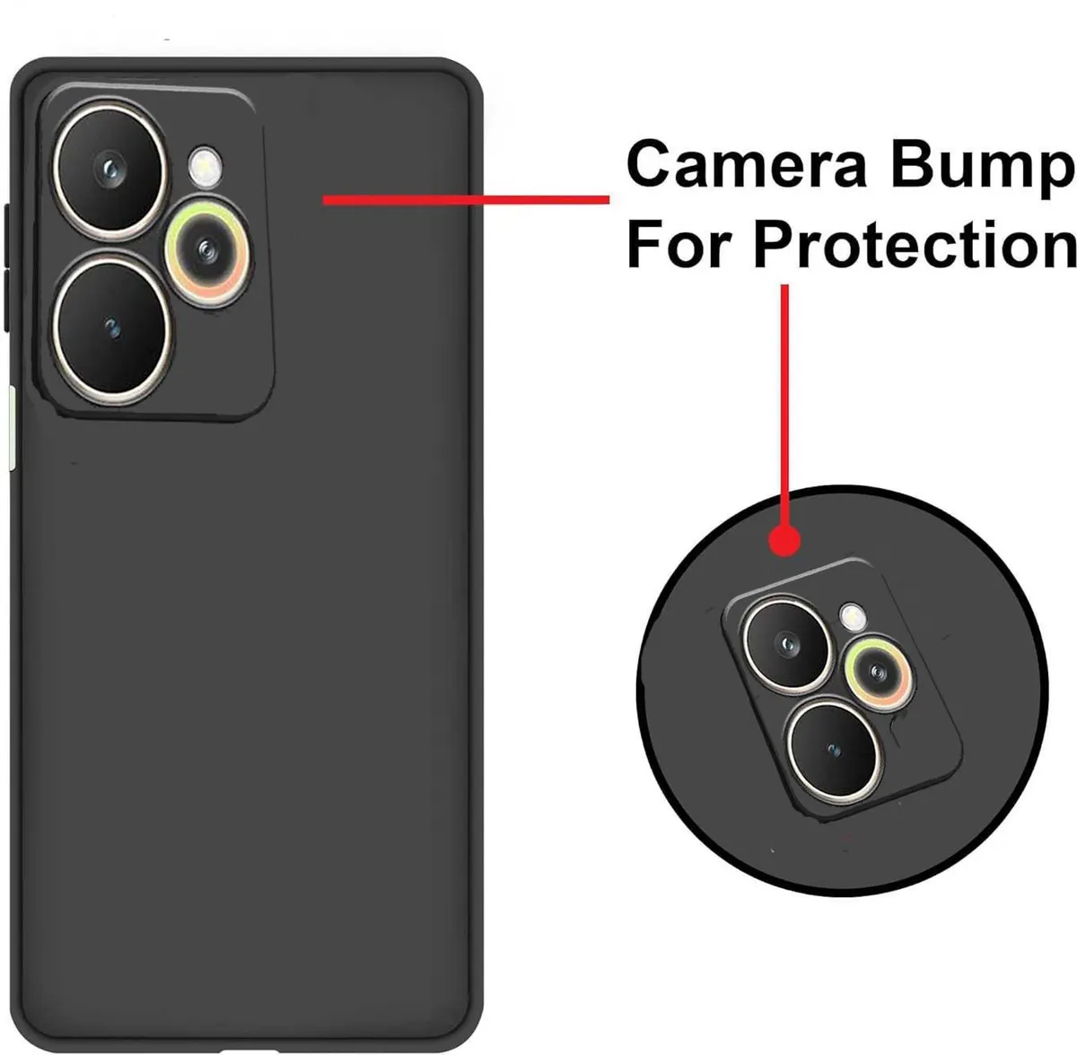Micvir Back Cover for Realme 15T (Black, Dual Protection, Silicon, Pack of: 1) — image 3 of 5