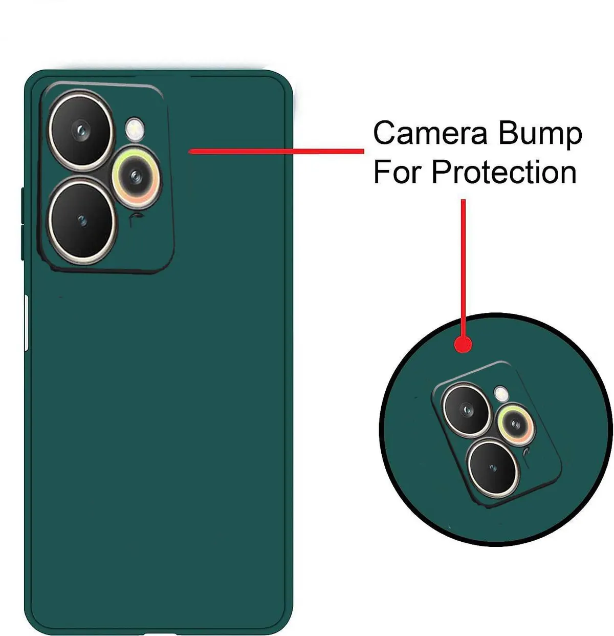 Micvir Back Cover for Realme 15T (Green, Dual Protection, Silicon, Pack of: 1) — image 3 of 5
