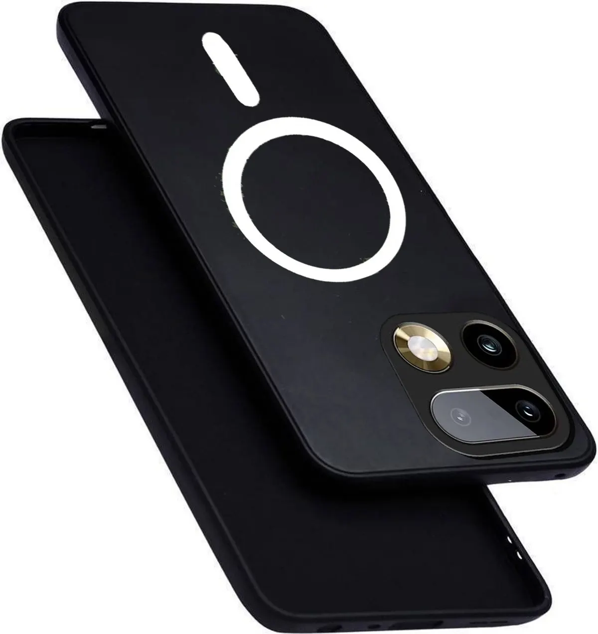 Xolia Back Cover for Realme 16 Pro 5G (Black, Dual Protection, Silicon, Pack of: 1)