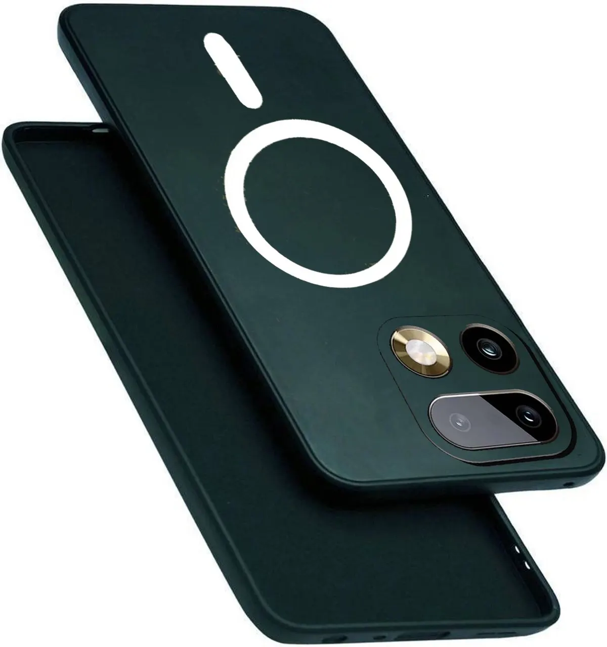 Xolia Back Cover for Realme 16 Pro 5G (Green, Dual Protection, Silicon, Pack of: 1)