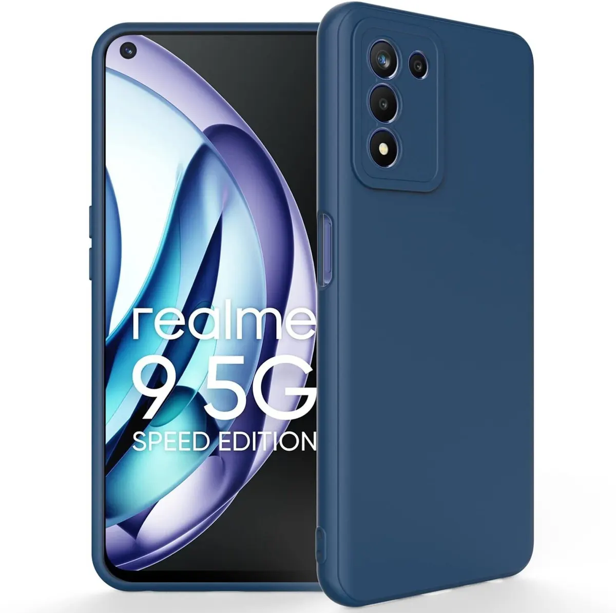 Micvir Back Cover for Realme 9 5G SE (Blue, Dual Protection, Silicon, Pack of: 1) — image 2 of 5