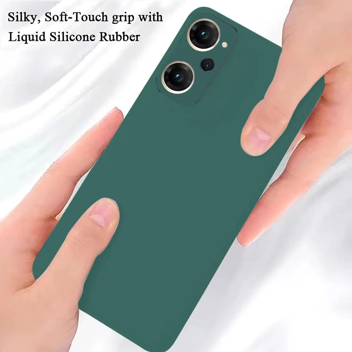 Micvir Back Cover for Realme 9i (Green, Dual Protection, Silicon, Pack of: 1) — image 3 of 5