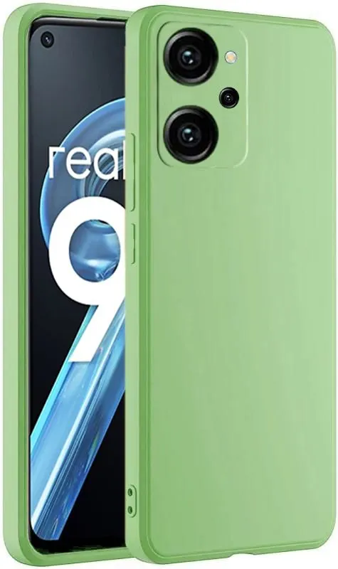 Micvir Back Cover for Realme 9i, Oppo K10, Oppo A76, Oppo A96 (Green, Dual Protection, Silicon, Pack of: 1)