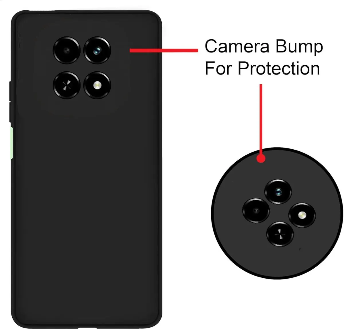 Micvir Back Cover for realme C63 5G (Black, Dual Protection, Silicon, Pack of: 1) — image 2 of 5