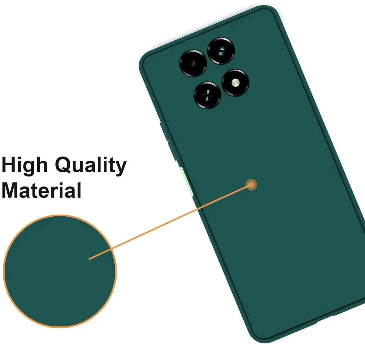Micvir Back Cover for Realme C63 5G (Green, Dual Protection, Silicon, Pack of: 1) — image 3 of 5