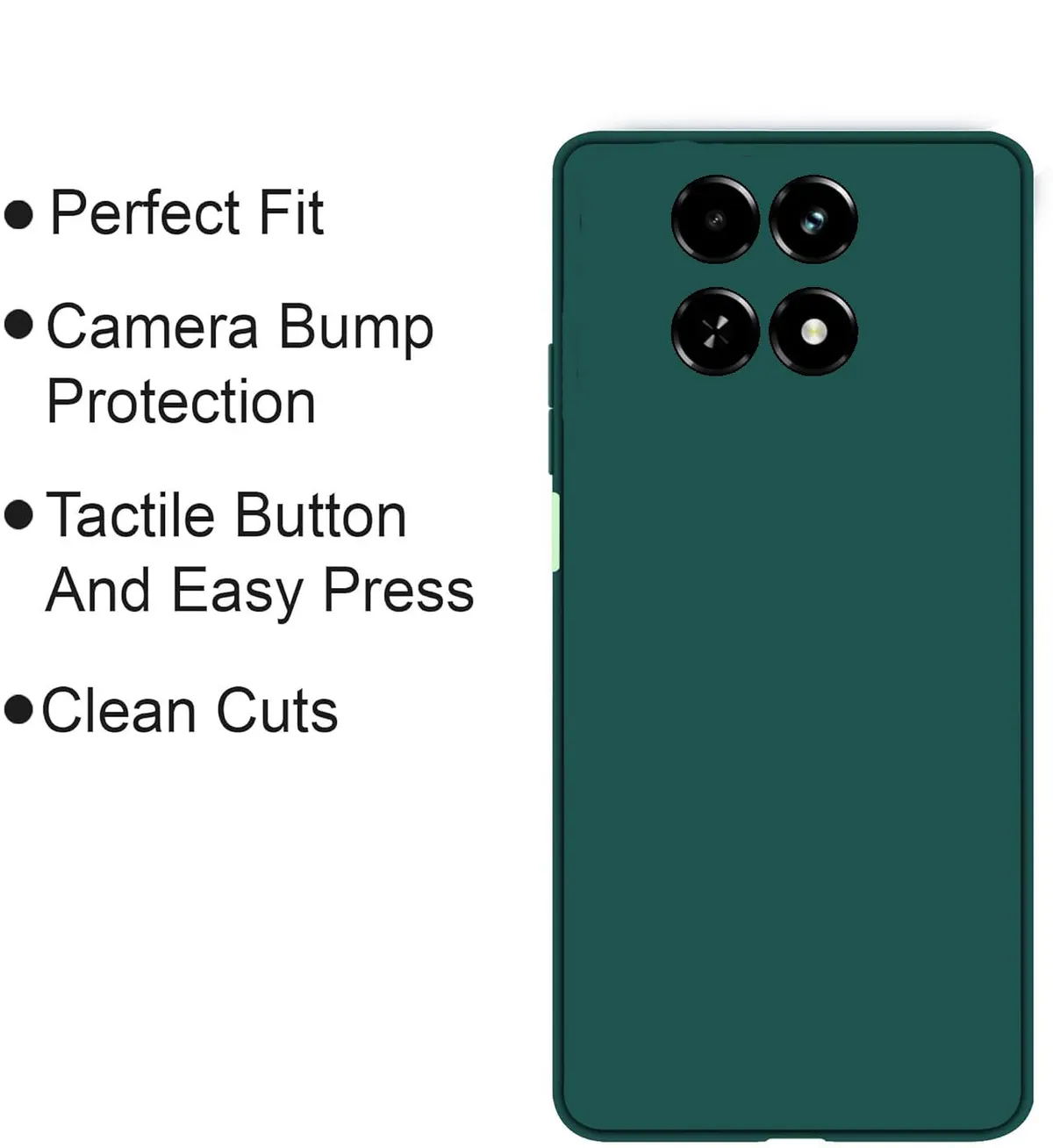 Micvir Back Cover for Realme C63 5G (Green, Dual Protection, Silicon, Pack of: 1) — image 4 of 5