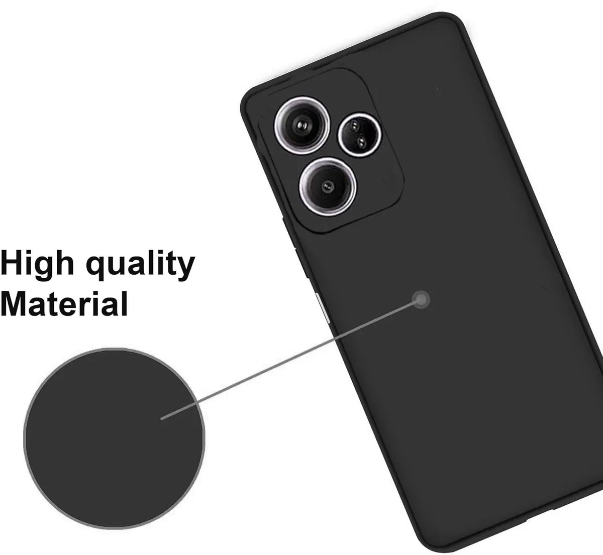 Micvir Back Cover for Realme GT 6T 5G (Black, Dual Protection, Silicon, Pack of: 1) — image 2 of 5
