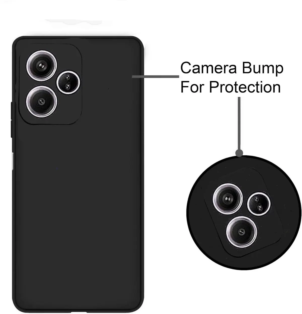 Micvir Back Cover for Realme GT 6T 5G (Black, Dual Protection, Silicon, Pack of: 1) — image 3 of 5