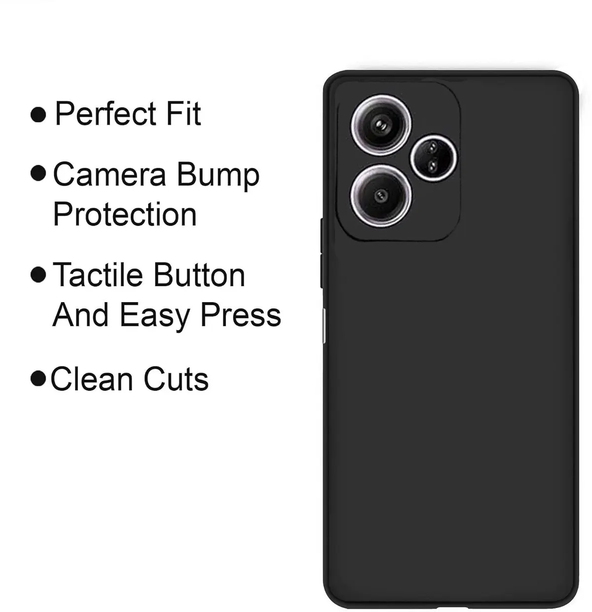 Micvir Back Cover for Realme GT 6T 5G (Black, Dual Protection, Silicon, Pack of: 1) — image 4 of 5