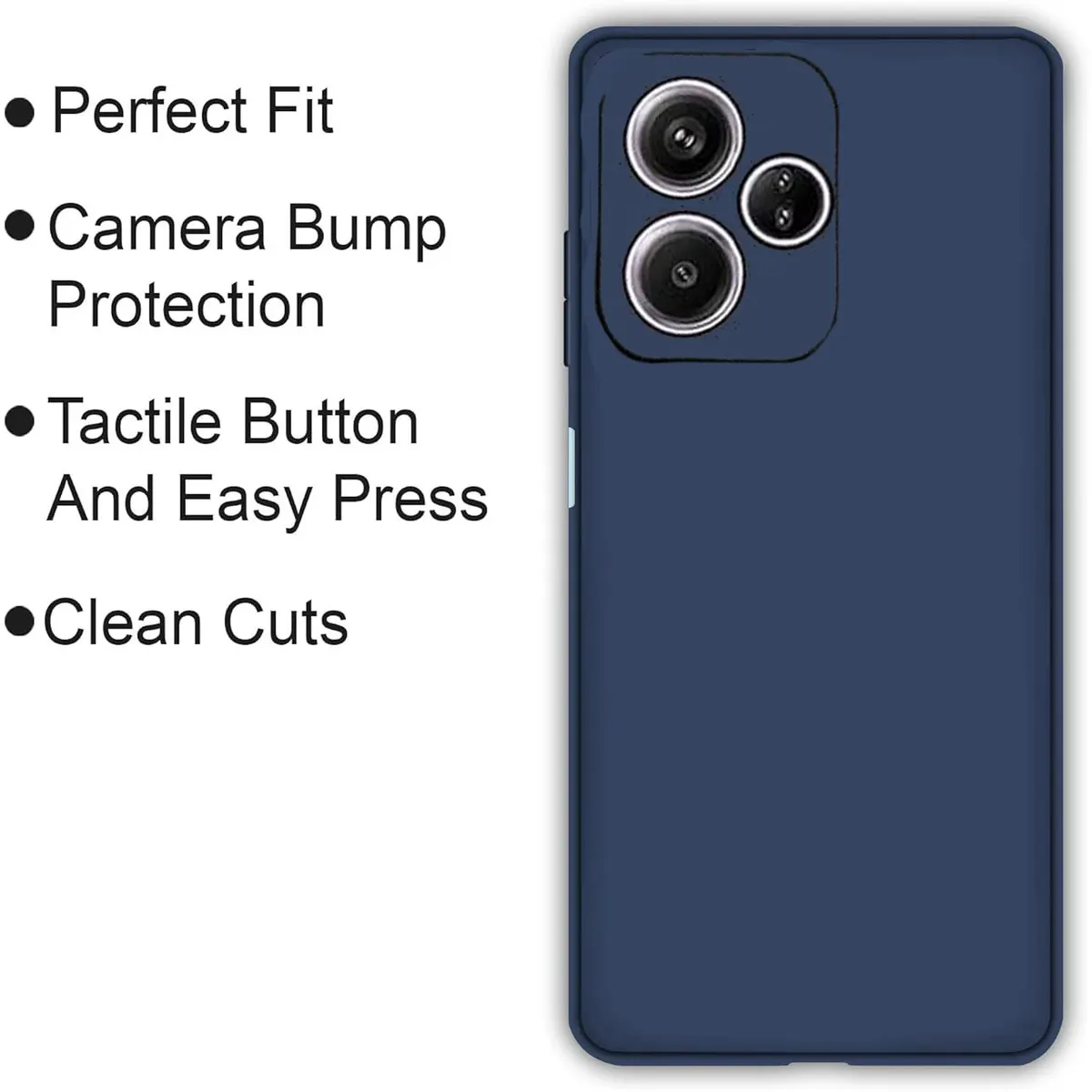 Micvir Back Cover for Realme GT 6T 5G (Blue, Dual Protection, Silicon, Pack of: 1) — image 4 of 5