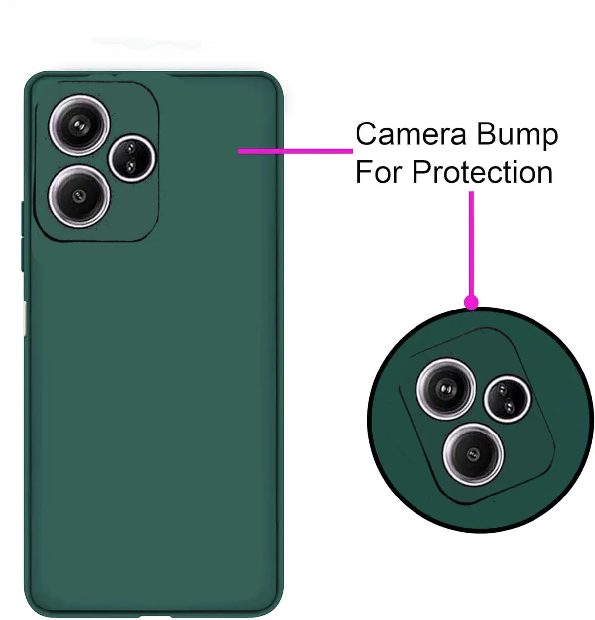 Micvir Back Cover for Realme GT 6T 5G (Green, Dual Protection, Silicon, Pack of: 1) — image 3 of 5
