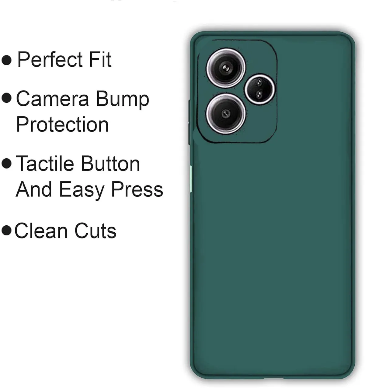Micvir Back Cover for Realme GT 6T 5G (Green, Dual Protection, Silicon, Pack of: 1) — image 4 of 5