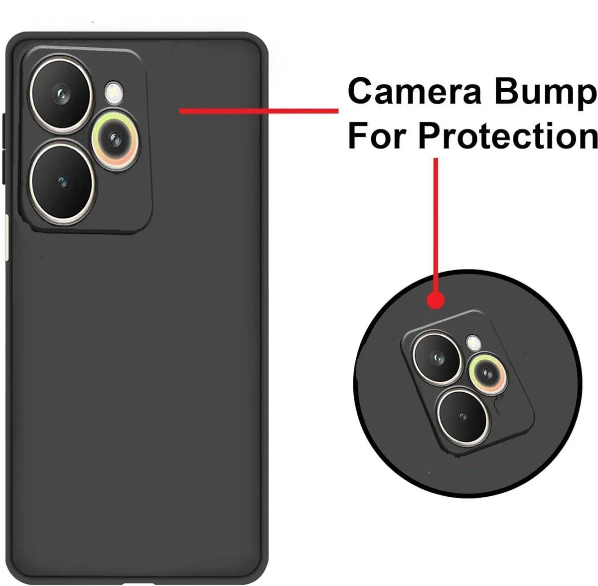 Xolia Back Cover for Realme Narzo 90 5G (Black, Dual Protection, Silicon, Pack of: 1) — image 2 of 5