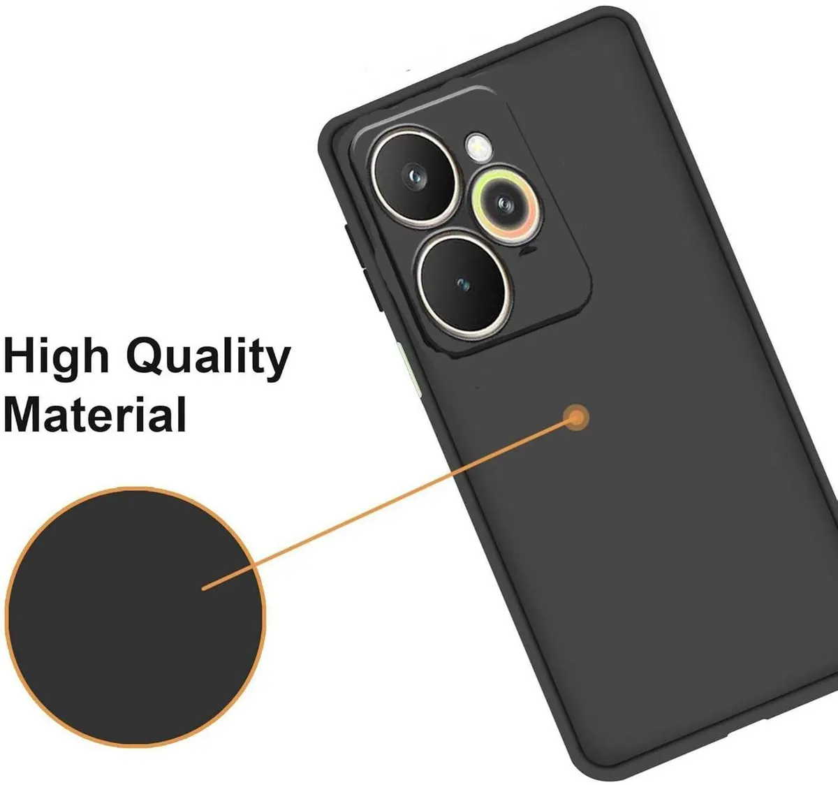 Xolia Back Cover for Realme Narzo 90 5G (Black, Dual Protection, Silicon, Pack of: 1) — image 3 of 5