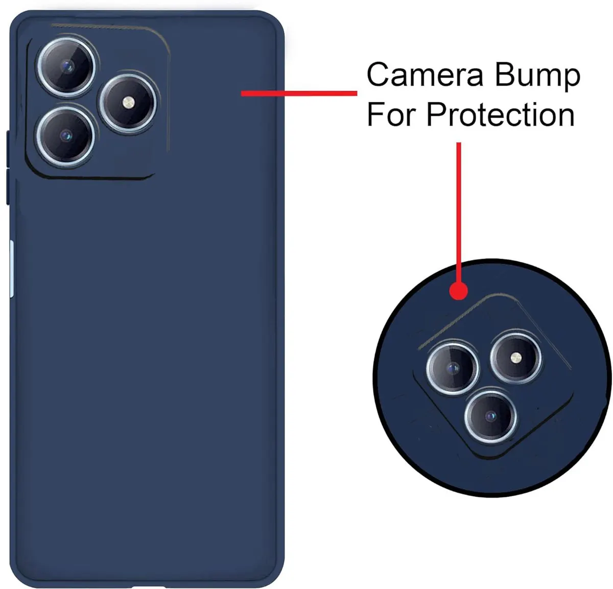 Micvir Back Cover for Realme Narzo N63 (Blue, Dual Protection, Silicon, Pack of: 1) — image 2 of 5