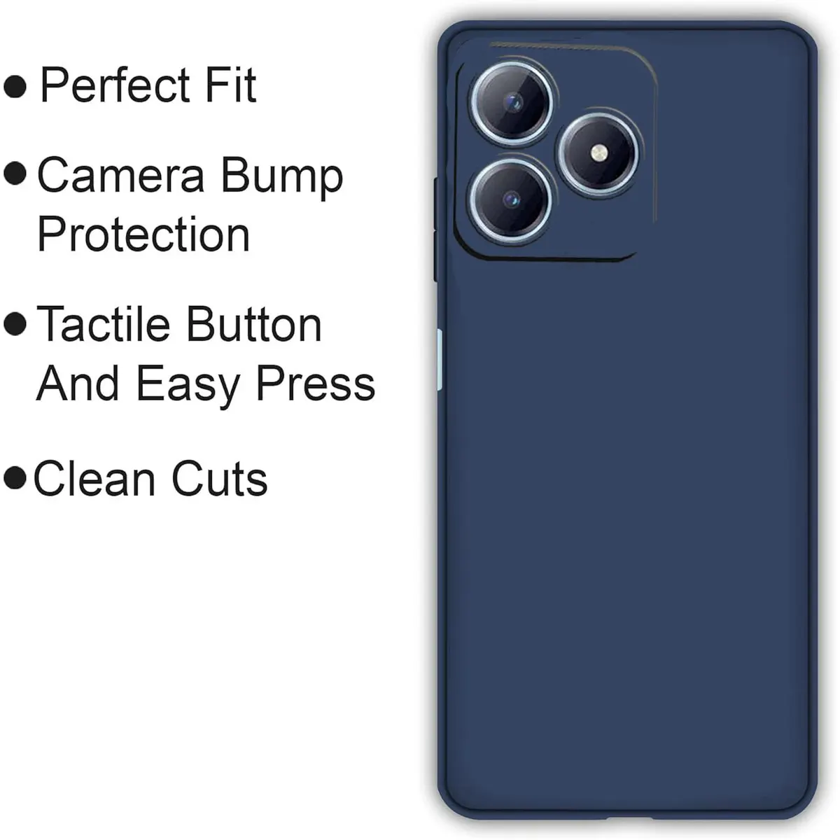 Micvir Back Cover for Realme Narzo N63 (Blue, Dual Protection, Silicon, Pack of: 1) — image 4 of 5