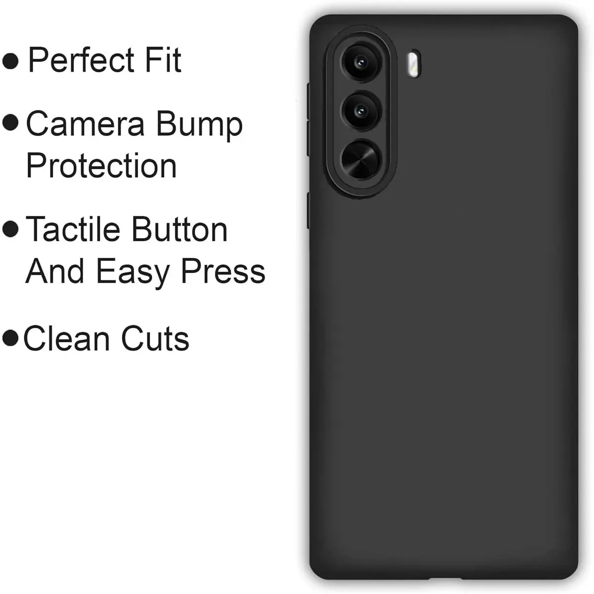 Xolia Back Cover for Realme P4x 5G (Black, Dual Protection, Silicon, Pack of: 1) — image 4 of 5