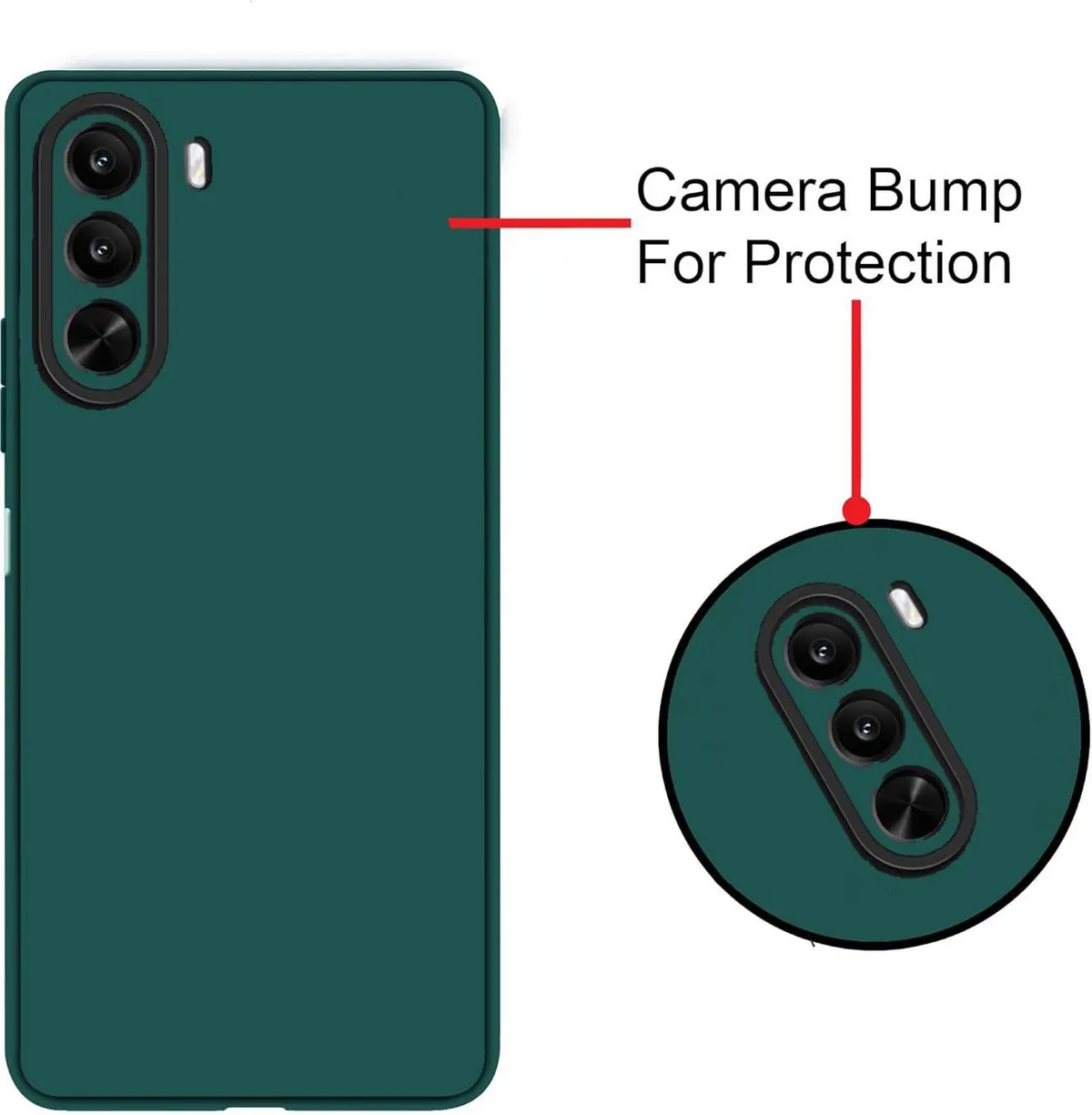 Xolia Back Cover for Realme P4x 5G (Green, Dual Protection, Silicon, Pack of: 1) — image 2 of 5