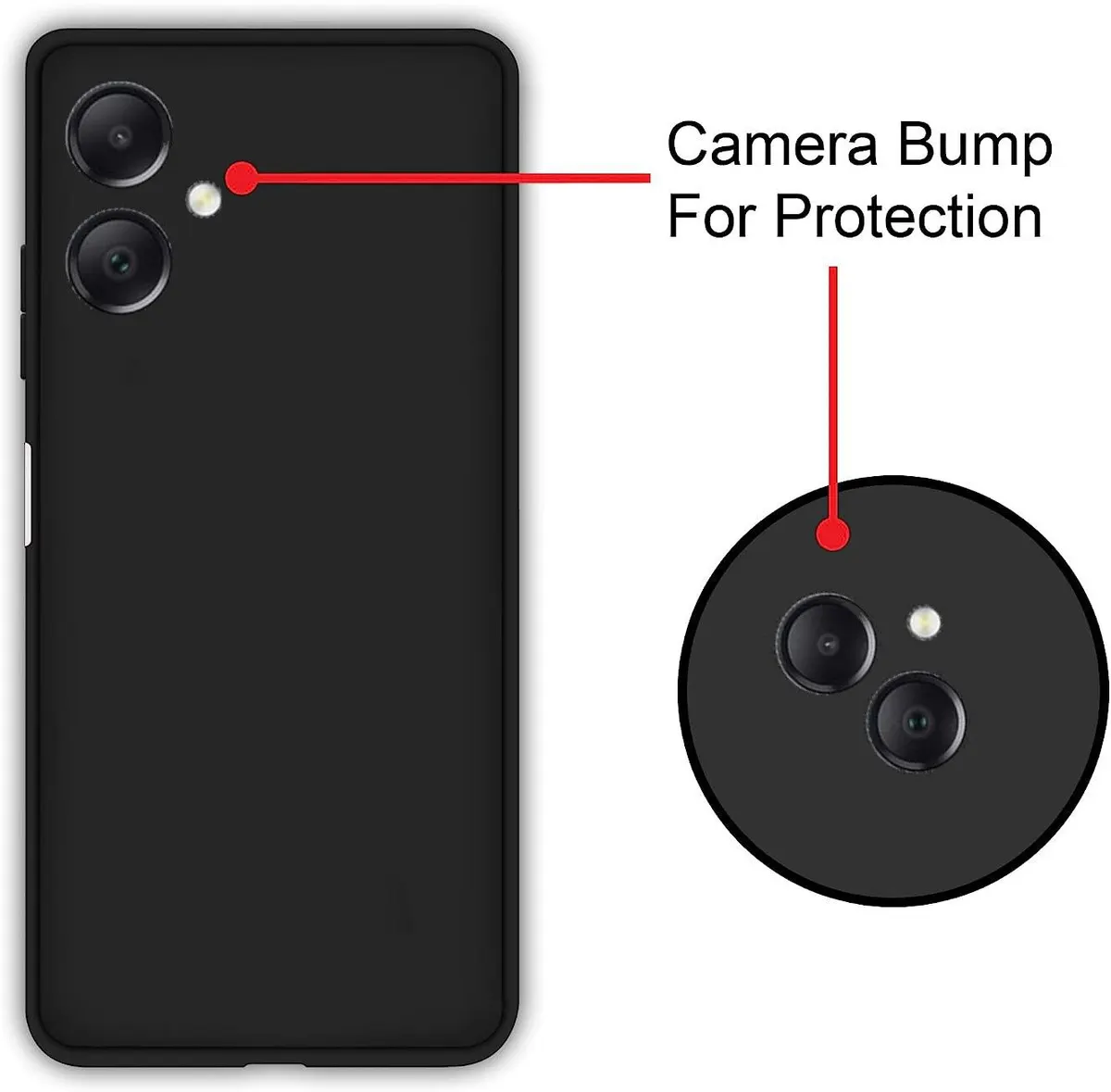 Micvir Back Cover for Samsung Galaxy A05 (Black, Dual Protection, Silicon, Pack of: 1) — image 3 of 5