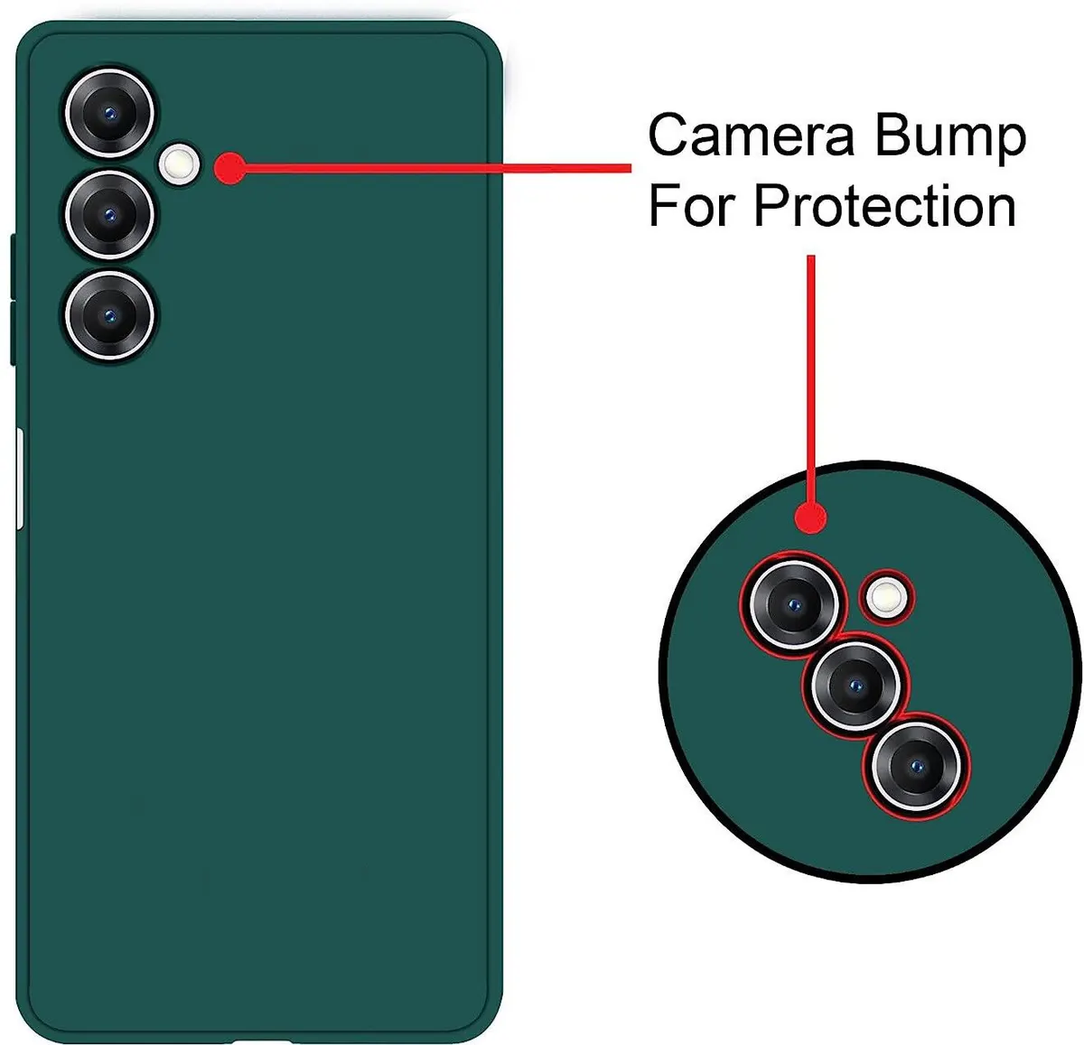 Micvir Back Cover for Samsung Galaxy A05s (Green, Dual Protection, Silicon, Pack of: 1) — image 2 of 5