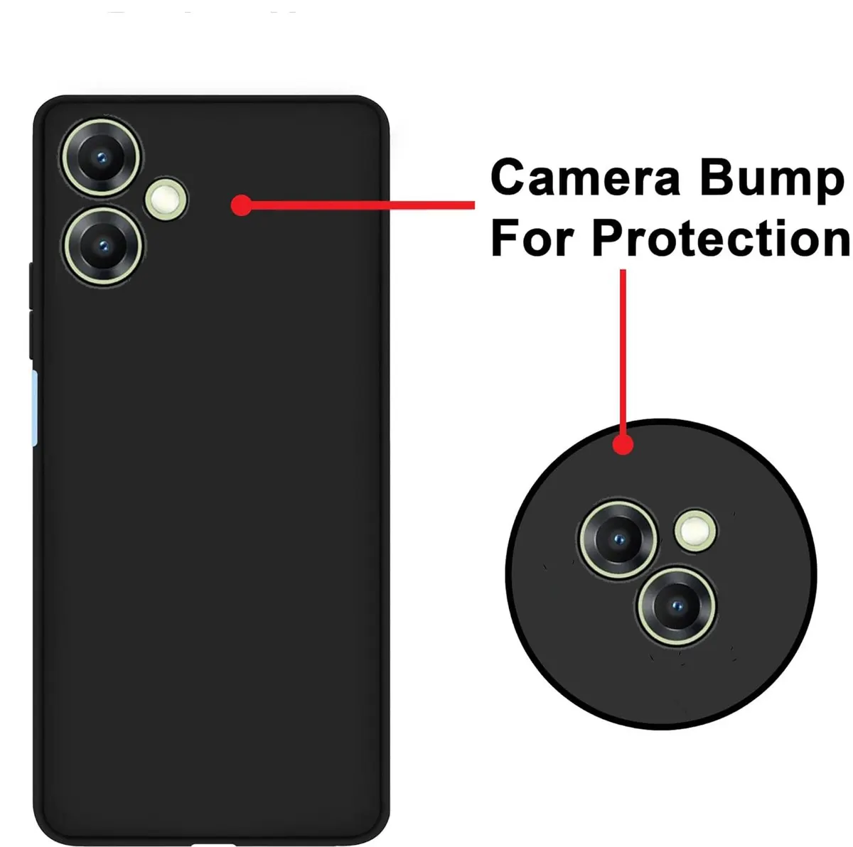 Micvir Back Cover for Samsung Galaxy A06 (Black, Dual Protection, Silicon, Pack of: 1) — image 2 of 5