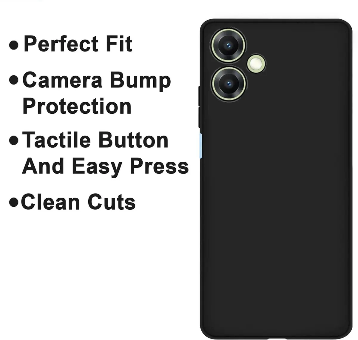 Micvir Back Cover for Samsung Galaxy A06 (Black, Dual Protection, Silicon, Pack of: 1) — image 4 of 5