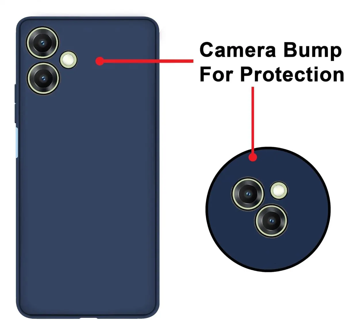 Micvir Back Cover for Samsung Galaxy A06 (Blue, Dual Protection, Silicon, Pack of: 1) — image 2 of 5