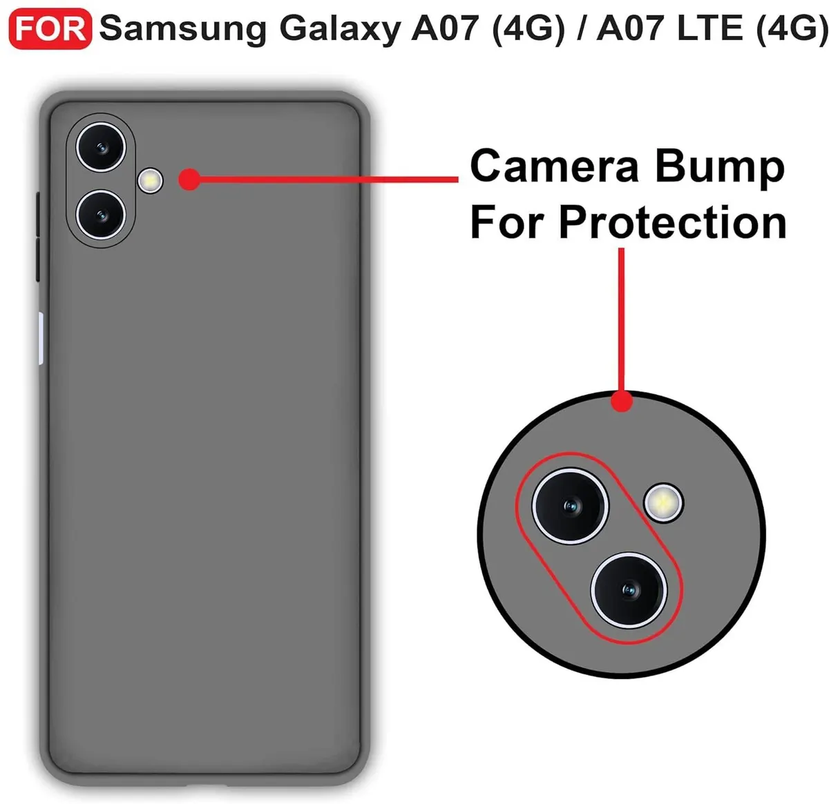 Xolia Back Cover for SAMSUNG Galaxy A07 5G (Black, Dual Protection, Silicon, Pack of: 1) — image 2 of 5